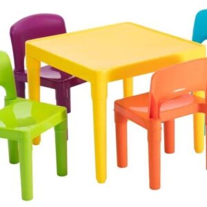 Delsun Kids Plastic 5-Piece Table & 4 Chairs Set